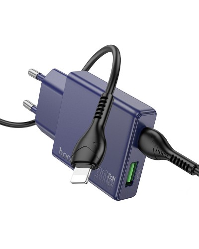Купити МЗП Hoco N45 Biscuit PD30W+QC3.0 (1USB-A/1C) + кабель Type-C to Lightning