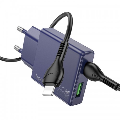 Купить СЗУ Hoco N45 Biscuit PD30W+QC3.0 (1USB-A/1C) + кабель Type-C to Lightning Купить СЗУ Hoco N45 Biscuit PD30W+QC3.0 (1USB-A/1C) + кабель Type-C to Lightning
