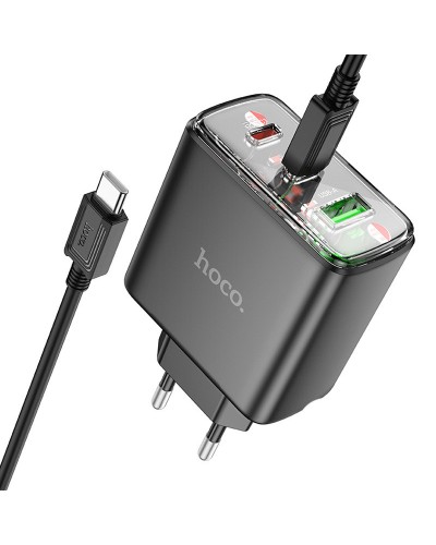 Купити МЗП Hoco CS44A Smart PD65W (1USB-A/2С) + кабель Type-C to Type-C