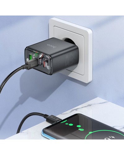 Купити МЗП Hoco CS44A Smart PD65W (1USB-A/2С) + кабель Type-C to Type-C