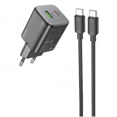 МЗП Hoco N41 Almighty PD20W+QC3.0 (1USB-A/1C) + кабель Type-C to Type-C