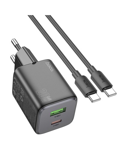 Купити МЗП Hoco N41 Almighty PD20W+QC3.0 (1USB-A/1C) + кабель Type-C to Type-C