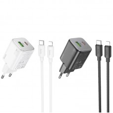 СЗУ Hoco N41 Almighty PD20W+QC3.0 (1USB-A/1C) + кабель Type-C to Lightning