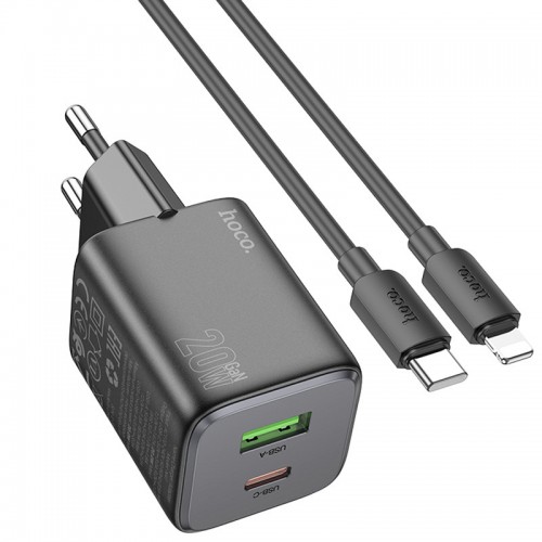 Купить СЗУ Hoco N41 Almighty PD20W+QC3.0 (1USB-A/1C) + кабель Type-C to Lightning Купить СЗУ Hoco N41 Almighty PD20W+QC3.0 (1USB-A/1C) + кабель Type-C to Lightning