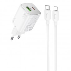 СЗУ Hoco N41 Almighty PD20W+QC3.0 (1USB-A/1C) + кабель Type-C to Lightning