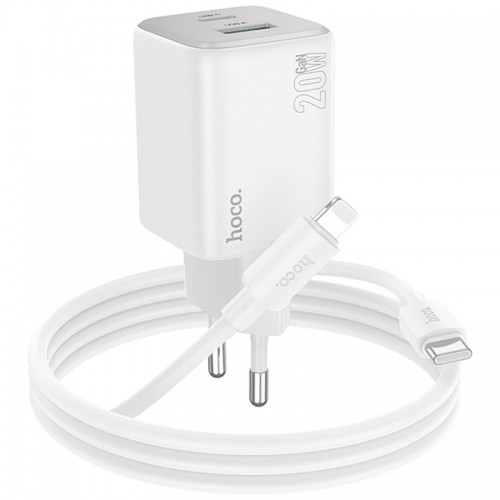 Купить СЗУ Hoco N41 Almighty PD20W+QC3.0 (1USB-A/1C) + кабель Type-C to Lightning Купить СЗУ Hoco N41 Almighty PD20W+QC3.0 (1USB-A/1C) + кабель Type-C to Lightning