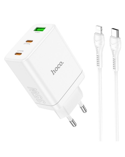 Купить СЗУ Hoco N33 Start PD35W (1USB-A/2C) + кабель Type-C to Lightning