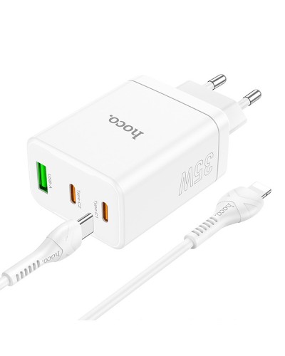 Купить СЗУ Hoco N33 Start PD35W (1USB-A/2C) + кабель Type-C to Lightning