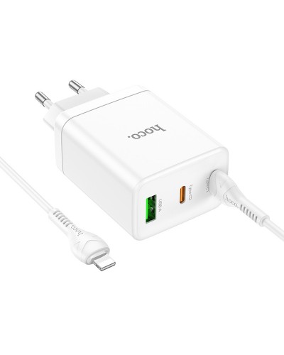 Купить СЗУ Hoco N33 Start PD35W (1USB-A/2C) + кабель Type-C to Lightning