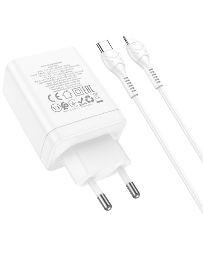 Купить СЗУ Hoco N33 Start PD35W (1USB-A/2C) + кабель Type-C to Lightning