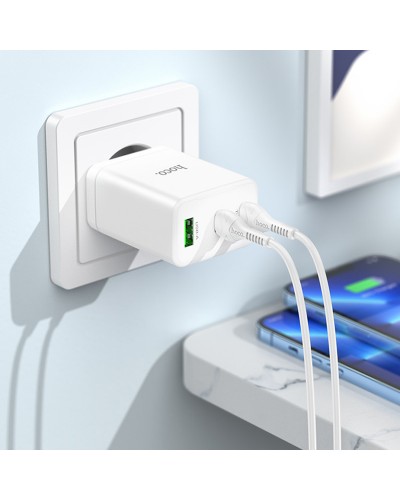 Купить СЗУ Hoco N33 Start PD35W (1USB-A/2C) + кабель Type-C to Lightning