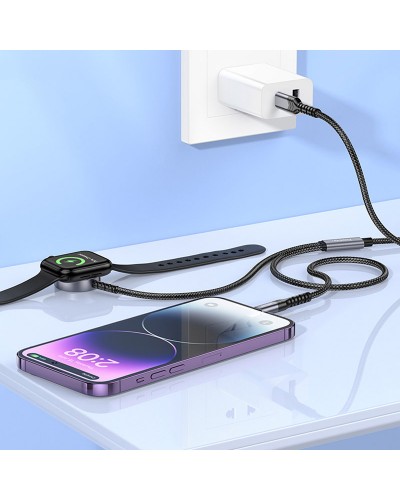 Купити БЗП Hoco CW54 2in1 for Apple Watch + Type-C / Lightning