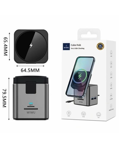 Купити БЗП + HUB WIWU Wi-W025 Cube 9in1 USB-C
