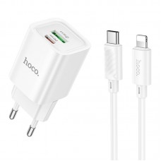 МЗП Hoco C149A Charm PD30W+QC3.0 (1USB-A/1C) + кабель Type-C to Lightning