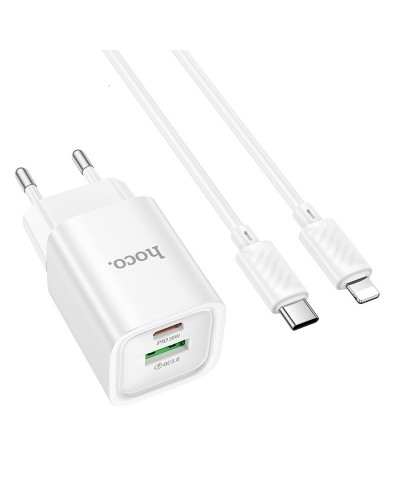 Купити МЗП Hoco C149A Charm PD30W+QC3.0 (1USB-A/1C) + кабель Type-C to Lightning