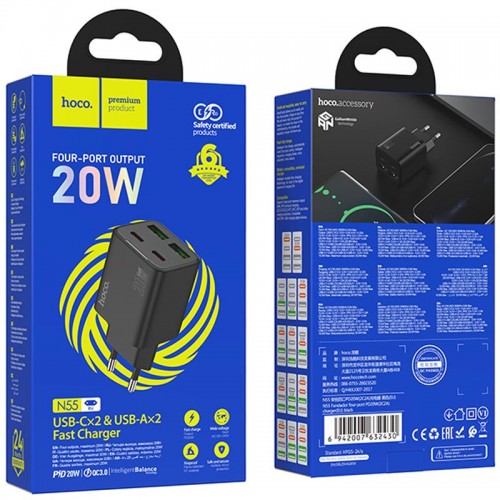 Купить СЗУ Hoco N55 Fundador PD20W four-port (2USB-A/2C) Купить СЗУ Hoco N55 Fundador PD20W four-port (2USB-A/2C)