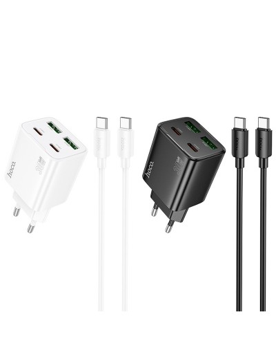Купити МЗП Hoco N56 Fundador PD30W four-port (2USB-A/2C) + кабель Type-C to Type-C