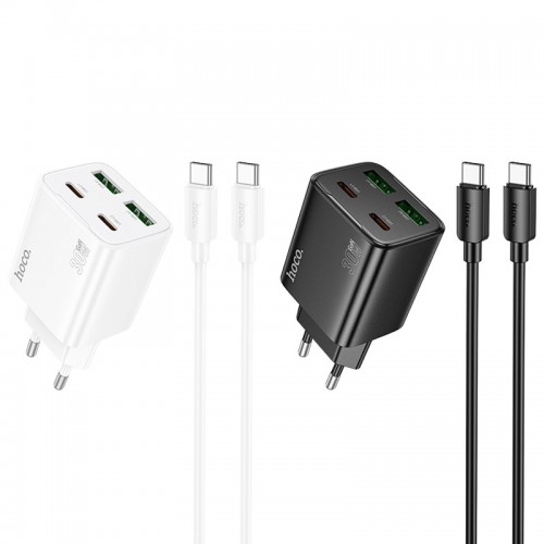 Купить СЗУ Hoco N56 Fundador PD30W four-port (2USB-A/2C) + кабель Type-C to Type-C Купить СЗУ Hoco N56 Fundador PD30W four-port (2USB-A/2C) + кабель Type-C to Type-C