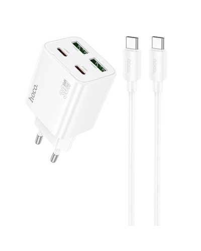 Купити МЗП Hoco N56 Fundador PD30W four-port (2USB-A/2C) + кабель Type-C to Type-C
