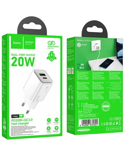 Купити МЗП Hoco N46 Glorious PD20W+QC3.0 (1USB-A/1C)