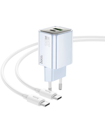 Купити МЗП Hoco N46 Glorious PD20W+QC3.0 (1USB-A/1C) + кабель Type-C to Type-C