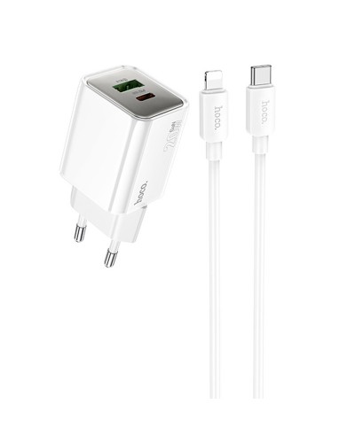 Купити МЗП Hoco N46 Glorious PD20W+QC3.0 (1USB-A/1C) + кабель Type-C to Lightning