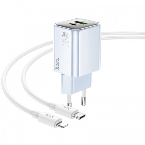 Купить СЗУ Hoco N46 Glorious PD20W+QC3.0 (1USB-A/1C) + кабель Type-C to Lightning Купить СЗУ Hoco N46 Glorious PD20W+QC3.0 (1USB-A/1C) + кабель Type-C to Lightning