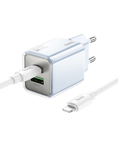 Купити МЗП Hoco N46 Glorious PD20W+QC3.0 (1USB-A/1C) + кабель Type-C to Lightning