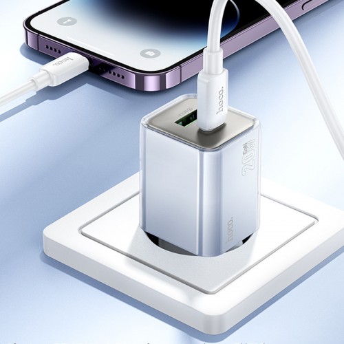 Купить СЗУ Hoco N46 Glorious PD20W+QC3.0 (1USB-A/1C) + кабель Type-C to Lightning Купить СЗУ Hoco N46 Glorious PD20W+QC3.0 (1USB-A/1C) + кабель Type-C to Lightning
