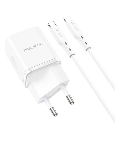 Купити МЗП Borofone BN7 PD20W+QC3.0 (1USB-A/1C) + кабель Type-C to Lightning