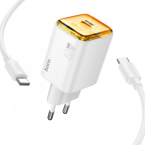 Купить СЗУ Hoco N54 Monsoon PD45W (1USB-C) + кабель Type-C to Type-C Купить СЗУ Hoco N54 Monsoon PD45W (1USB-C) + кабель Type-C to Type-C