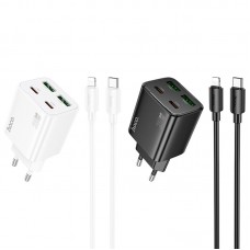 МЗП Hoco N55 Fundador PD20W four-port (2USB-A/2C) + кабель Type-C to Lightning