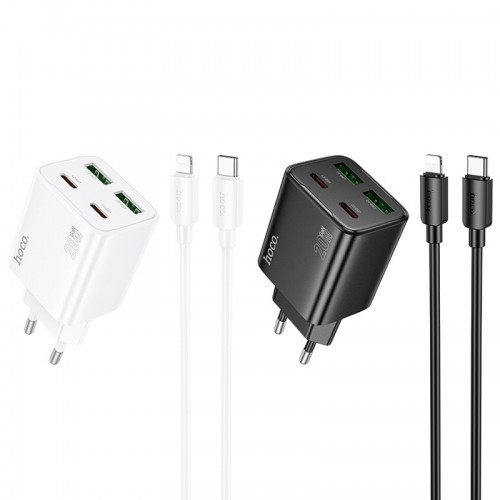 Купить СЗУ Hoco N55 Fundador PD20W four-port (2USB-A/2C) + кабель Type-C to Lightning Купить СЗУ Hoco N55 Fundador PD20W four-port (2USB-A/2C) + кабель Type-C to Lightning