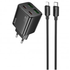 МЗП Hoco N55 Fundador PD20W four-port (2USB-A/2C) + кабель Type-C to Lightning
