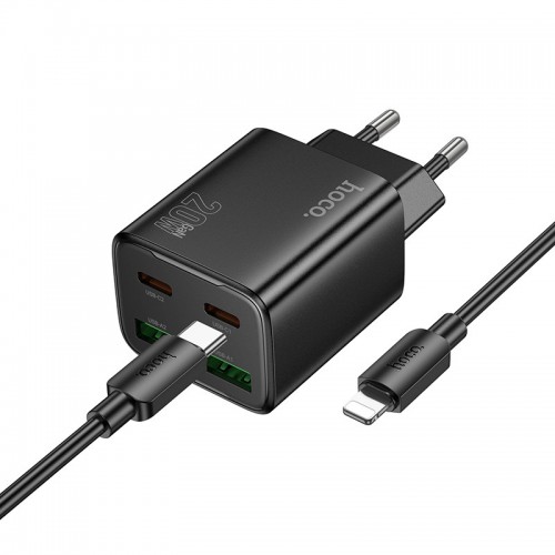 Купить СЗУ Hoco N55 Fundador PD20W four-port (2USB-A/2C) + кабель Type-C to Lightning Купить СЗУ Hoco N55 Fundador PD20W four-port (2USB-A/2C) + кабель Type-C to Lightning