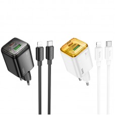 СЗУ Hoco N53 Monsoon PD30W+QC3.0 (1USB-A/1C) + кабель Type-C to Lightning
