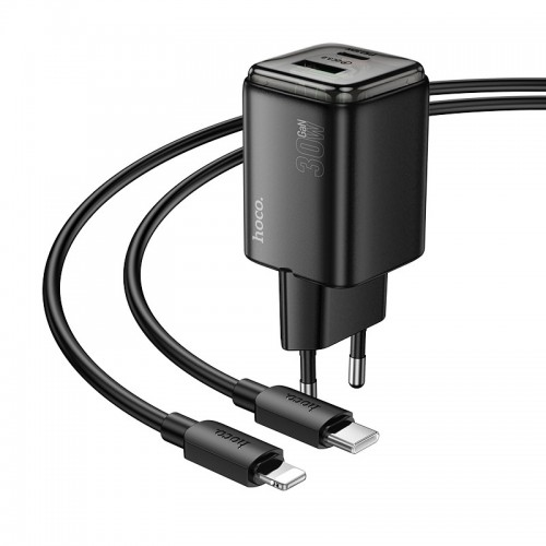 Купить СЗУ Hoco N53 Monsoon PD30W+QC3.0 (1USB-A/1C) + кабель Type-C to Lightning Купить СЗУ Hoco N53 Monsoon PD30W+QC3.0 (1USB-A/1C) + кабель Type-C to Lightning