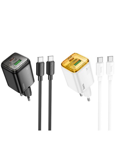 Купити МЗП Hoco N53 Monsoon PD30W+QC3.0 (1USB-A/1C) + кабель Type-C to Type-C