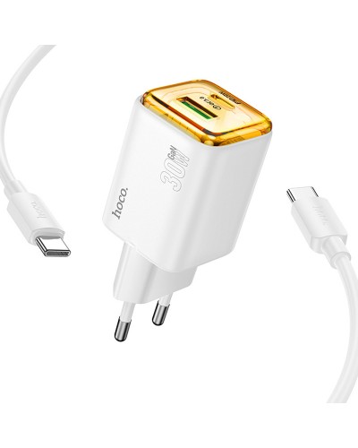 Купити МЗП Hoco N53 Monsoon PD30W+QC3.0 (1USB-A/1C) + кабель Type-C to Type-C