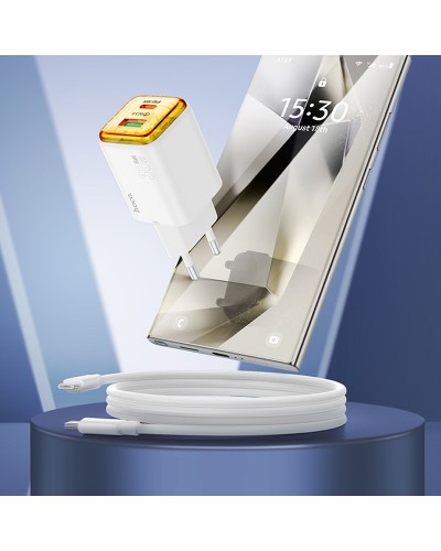 Купити МЗП Hoco N53 Monsoon PD30W+QC3.0 (1USB-A/1C) + кабель Type-C to Type-C