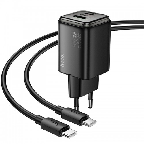 Купить СЗУ Hoco N53 Monsoon PD30W+QC3.0 (1USB-A/1C) + кабель Type-C to Type-C Купить СЗУ Hoco N53 Monsoon PD30W+QC3.0 (1USB-A/1C) + кабель Type-C to Type-C