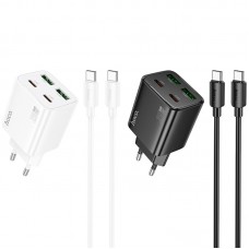 МЗП Hoco N55 Fundador PD20W four-port (2USB-A/2C) + кабель Type-C to Type-C