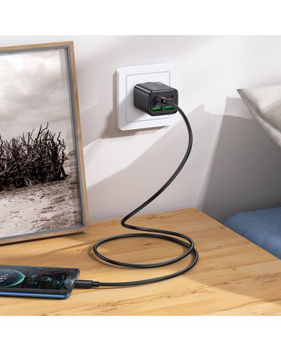Купити МЗП Hoco N55 Fundador PD20W four-port (2USB-A/2C) + кабель Type-C to Type-C