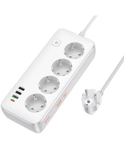 Купити Подовжувач Hoco AC22 Sunlight (PD30W/1C/3A/4xSocket) (1.5m)