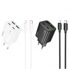 МЗП Hoco N56 Fundador PD30W four-port (2USB-A/2C) + кабель Type-C to Lightning