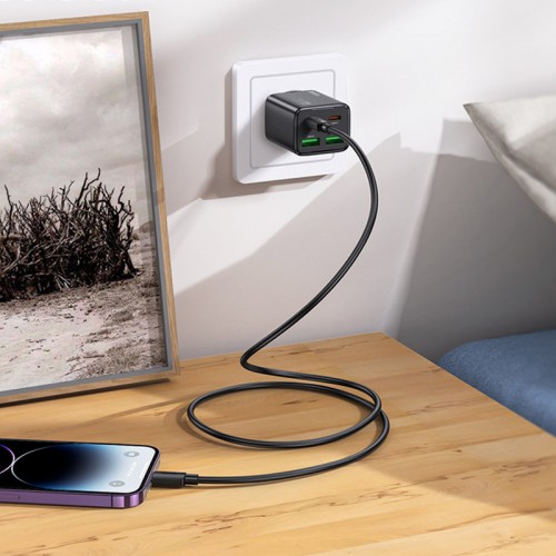 Купить СЗУ Hoco N56 Fundador PD30W four-port (2USB-A/2C) + кабель Type-C to Lightning
