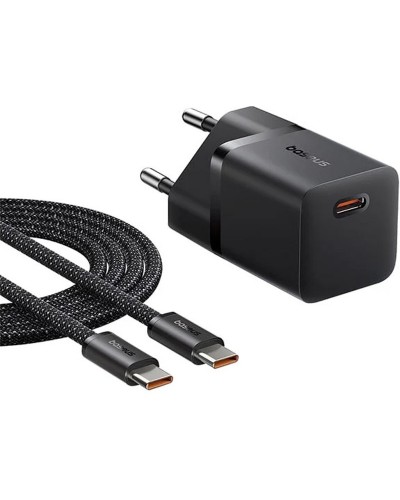 Купити МЗП Baseus GaN5 Fast Charger (mini) PD25W (1USB-C) + кабель Type-C to Type-C (P10110909113)