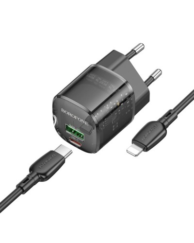Купити МЗП Borofone BN17 Sunlight PD20W+QC3.0 (1USB-A/1C) + кабель Type-C to Lightning
