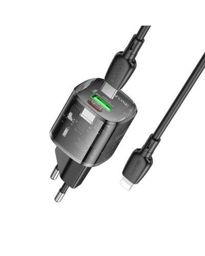 Купити МЗП Borofone BN17 Sunlight PD20W+QC3.0 (1USB-A/1C) + кабель Type-C to Lightning