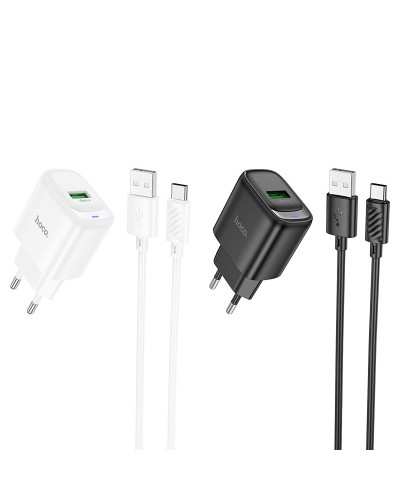 Купити МЗП Hoco C140A Smart QC3.0 18W (1USB-A) + кабель USB to Type-C